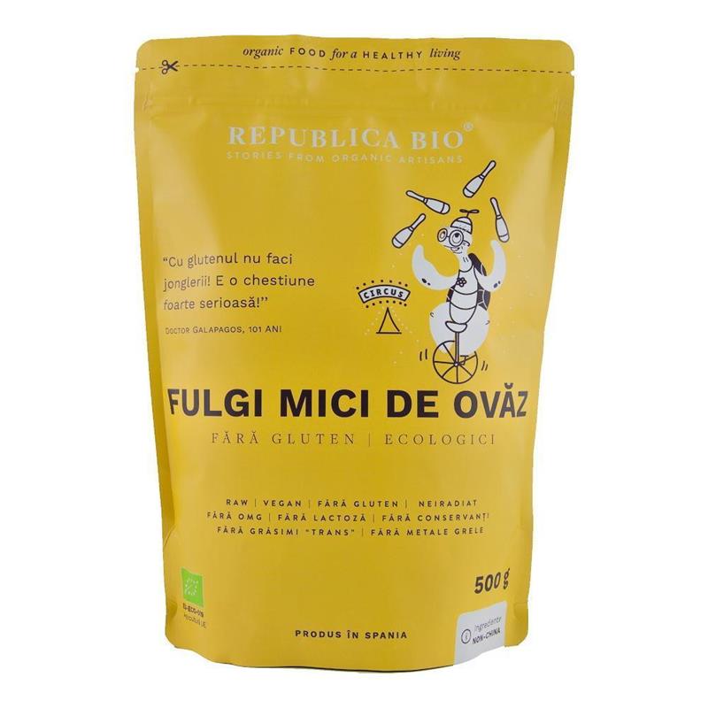 Fulgi Mici de Ovaz Fara Gluten Bio 500gr Republica Bio