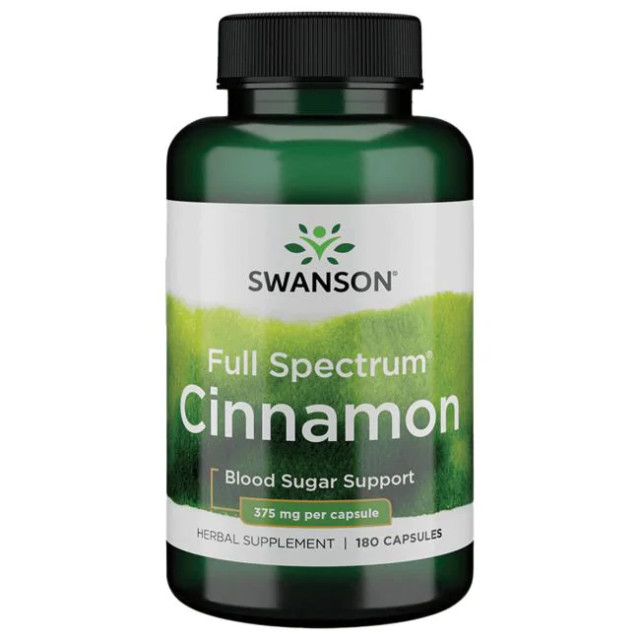 Full Spectrum Cinnamon - Scortisoara 375 miligrame 180 capsule Swanson