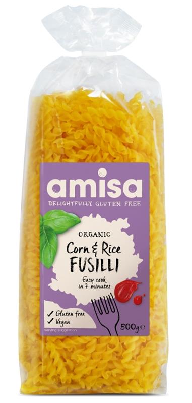 Fusilli Bio din Orez si Porumb Fara Gluten Amisa 500gr