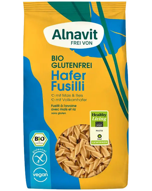Fusilli cu Ovaz Fara Gluten Bio 250 grame Alnavit