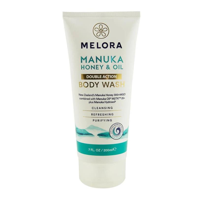 Gel de Dus cu Miere de Manuka MGO 300+ si Ulei de Manuka MBTK 25+ Melora 200ml New Zealand