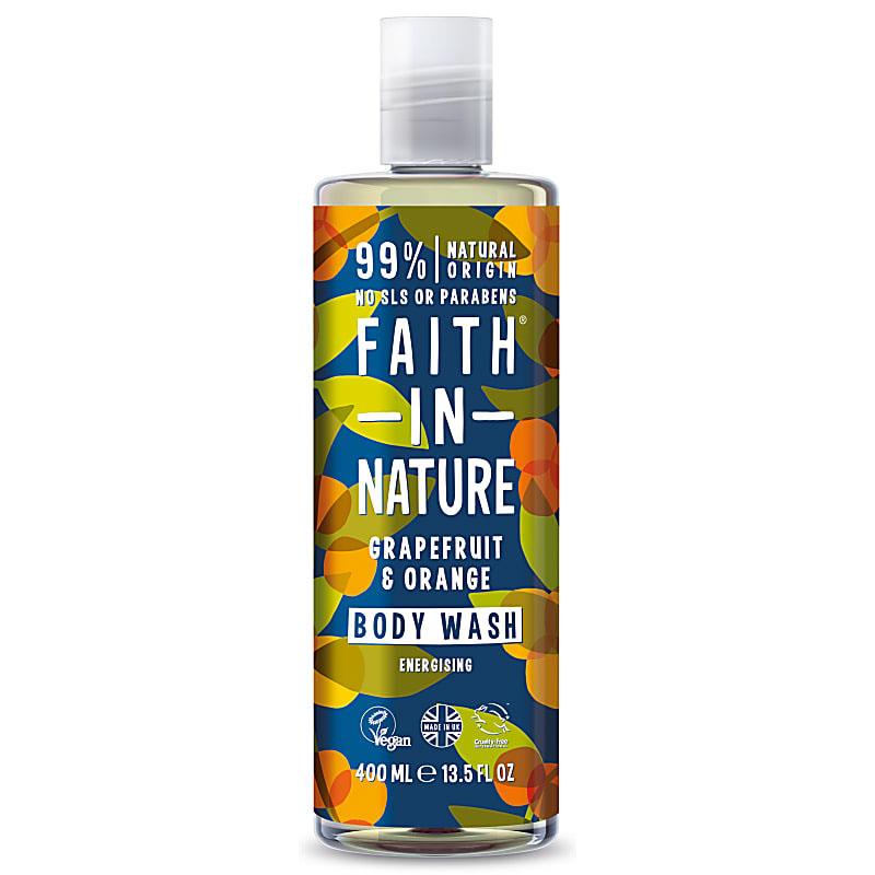 Gel de Dus Natural Energizant cu Grapefruit si Portocala 400 mililitri Faith In Nature