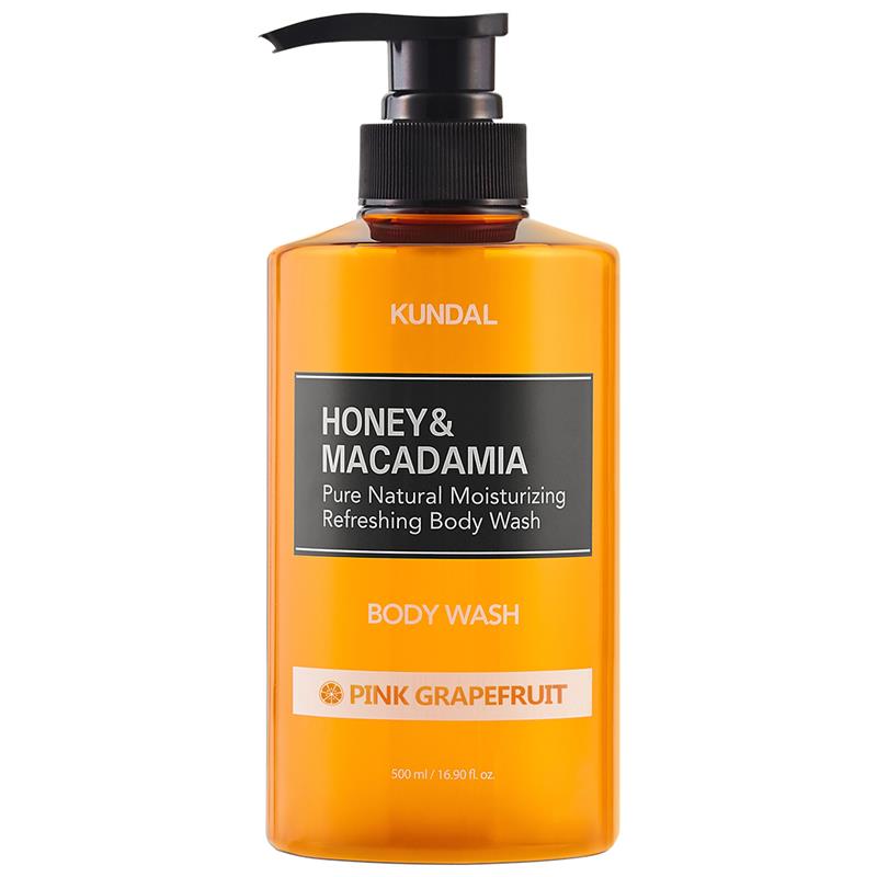 Gel de Dus Natural Hidratant cu Miere si Macadamia Pink Grapefruit 500 mililitri Kundal