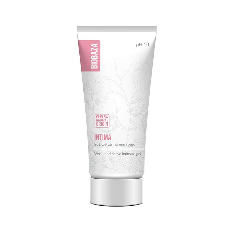 Gel Intim Natural 2 in 1 pentru Curatarea si Epilarea Zonei Intime cu PH 4.0 Travel Size Intima 30 mililitri Biobaza