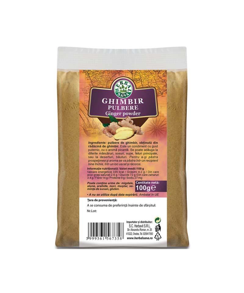 Ghimbir Pulbere Herbavit 100gr