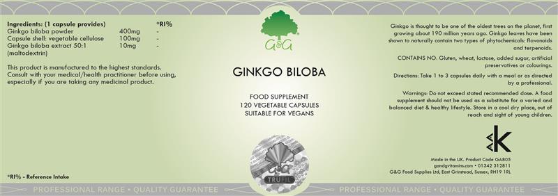 Ginkgo Biloba 400mg 120cps G&G