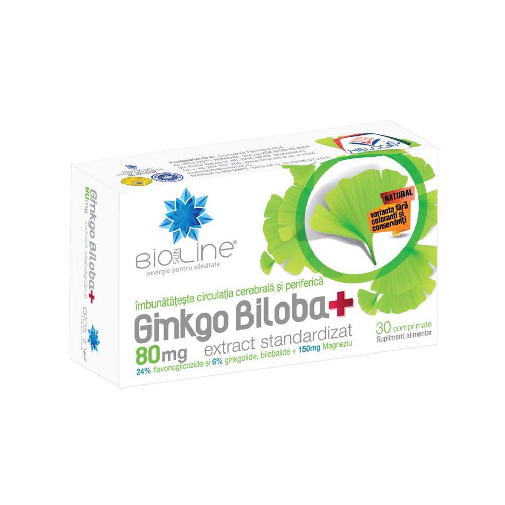 Ginkgo Biloba 80 miligrame BioSunLine 30 comprimate Helcor