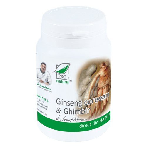 Ginseng Corean cu Ghimbir 60 capsule Medica