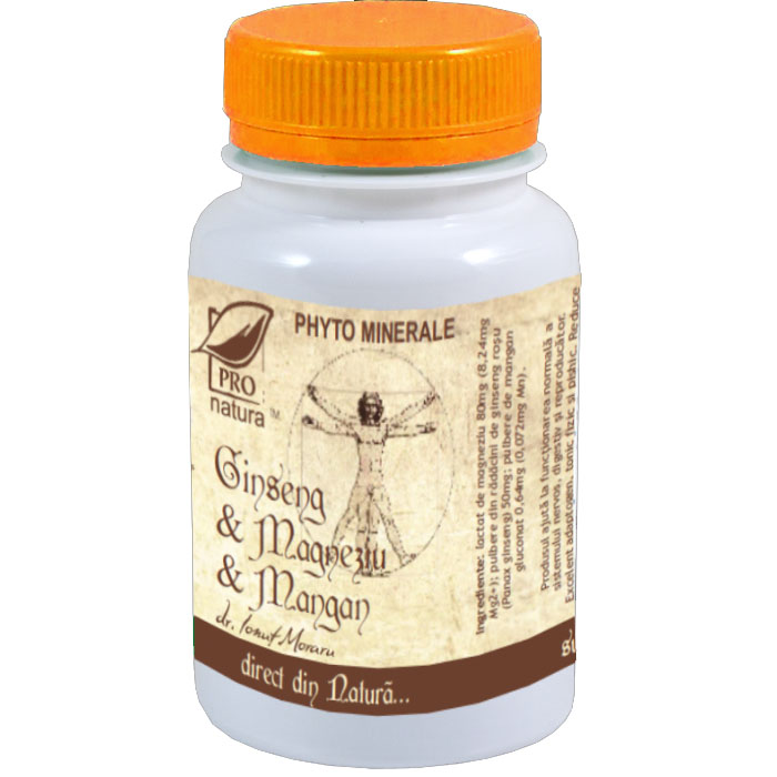 Ginseng cu Magneziu si Mangan 60 capsule Medica