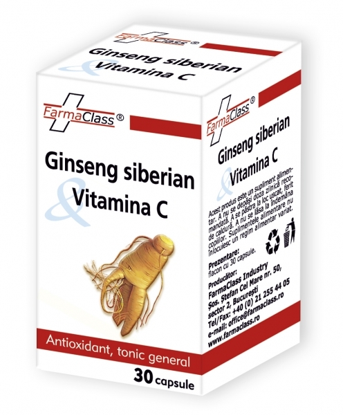 Ginseng Siberian cu Vitamina C Farma Class 30cps