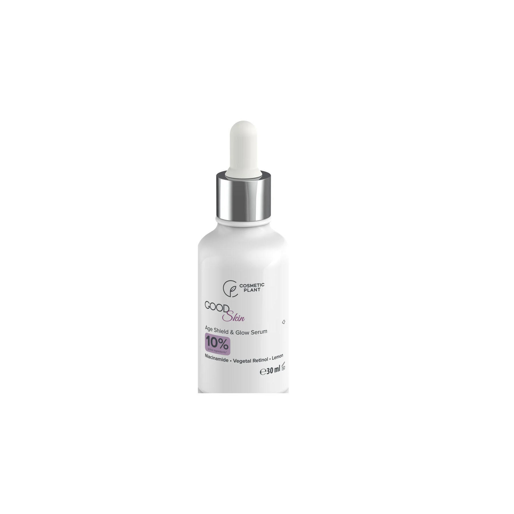 Good Skin Age Shield & Glow Serum cu Niacinamida Vegetal Retinol si Extract de Lamaie 30 mililitri Cosmetic Plant