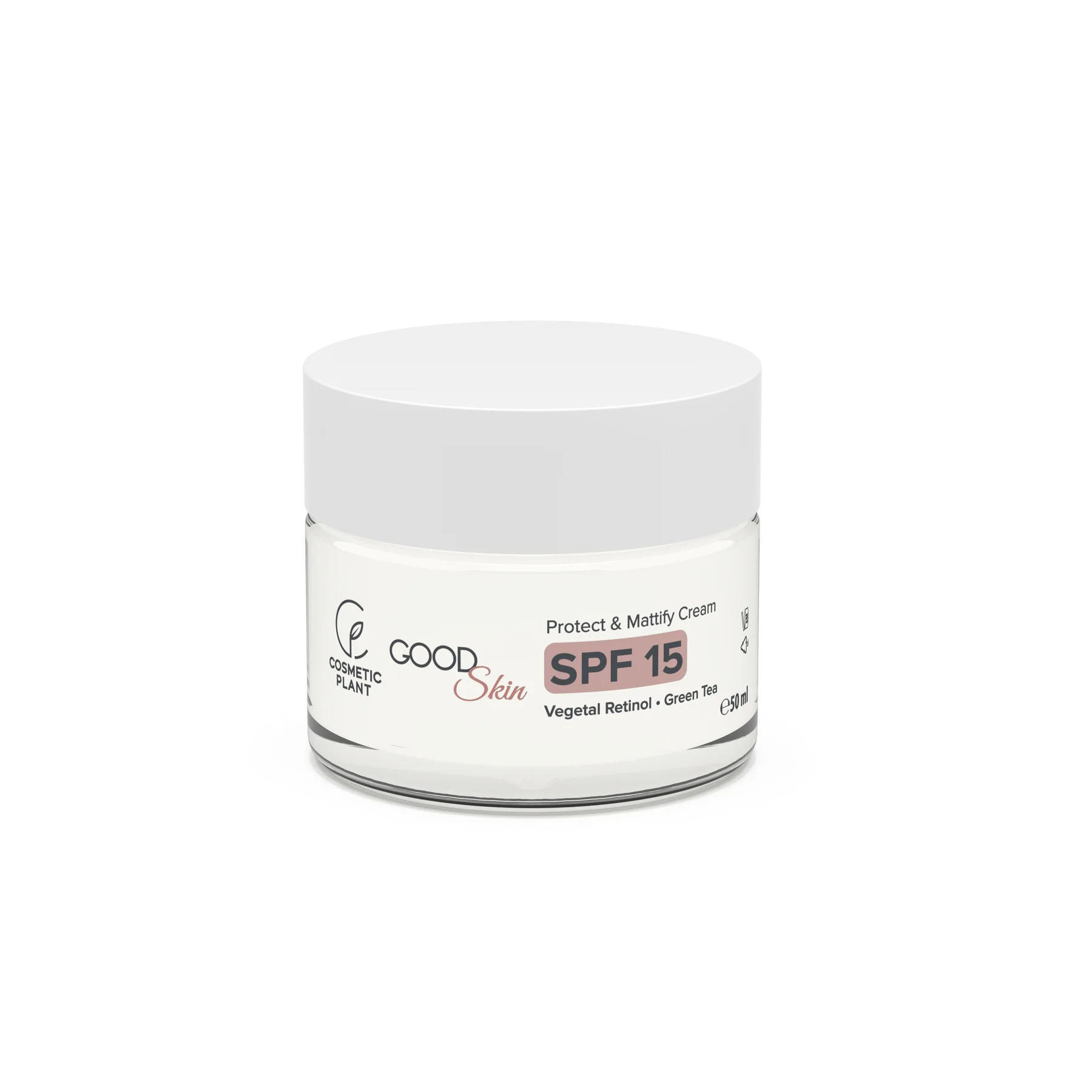 Good Skin Protect & Mattify Cream cu SPF 15 Vegetal Retinol si Ceai Verde 50 mililitri Cosmetic Plant