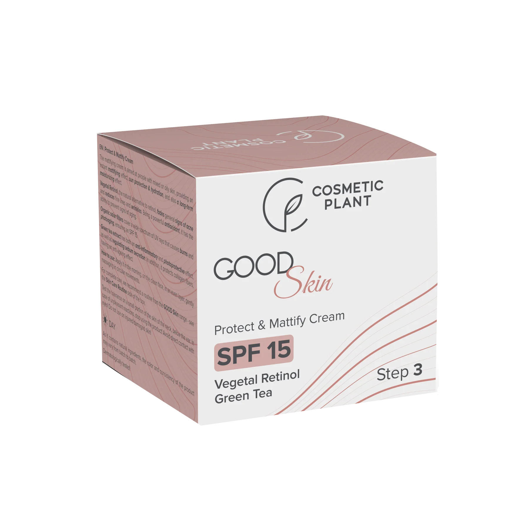 Good Skin Protect & Mattify Cream cu SPF 15 Vegetal Retinol si Ceai Verde 50 mililitri Cosmetic Plant