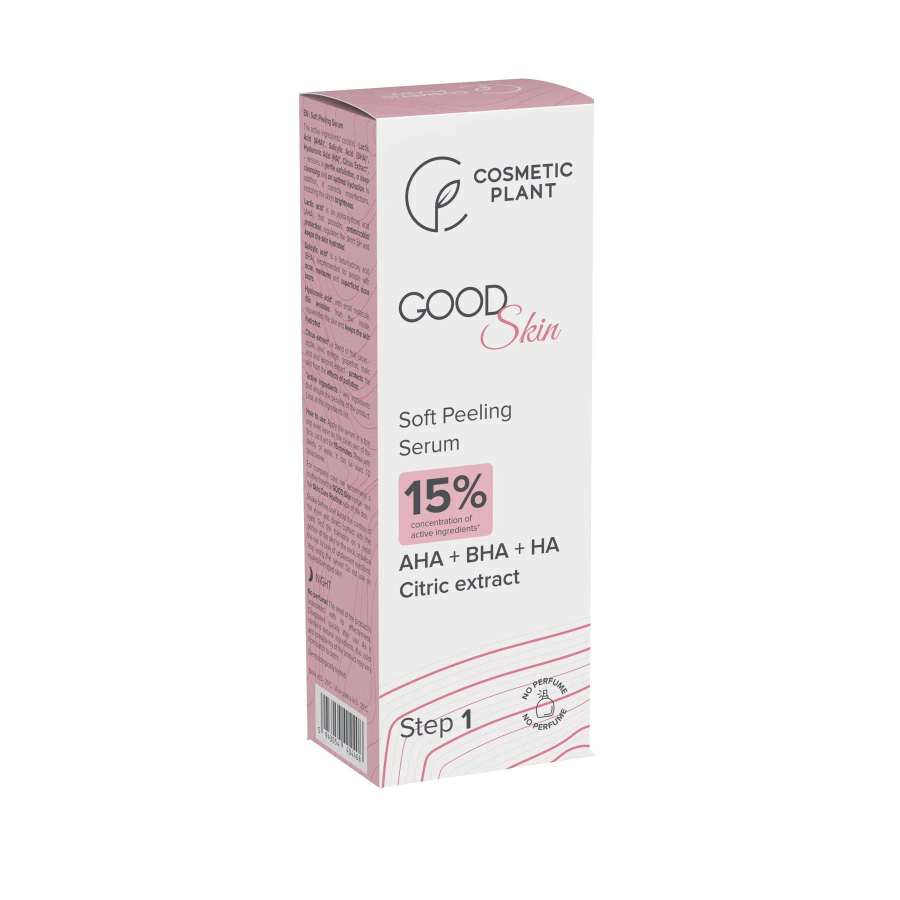 Good Skin Soft Peeling Serum cu AHA + BHA + HA si Extract de Citrice 30 mililitri Cosmetic Plant