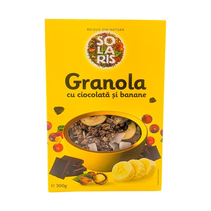 Granola cu Ciocolata si Banane 300 grame Solaris