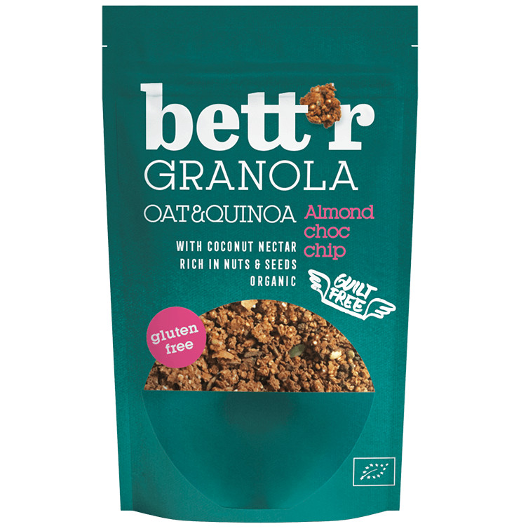 Granola cu Migdale si Ciocolata fara Gluten Bio 300 grame Bett'r