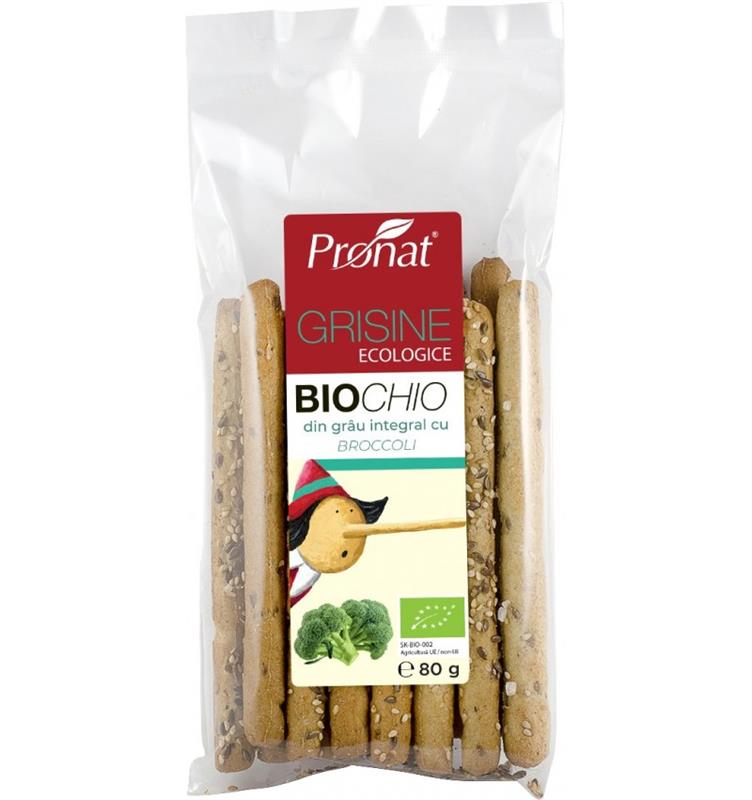 Grisine din Faina Integrala de Grau cu Aroma de Broccoli Bio 80 grame Pronat