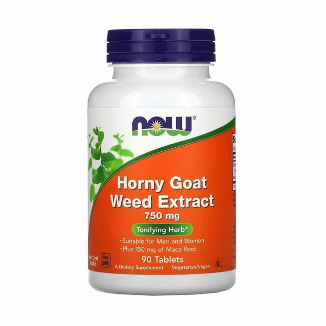 Horny Goat Weed Extract Maca Root 750 miligrame 90 capsule Now Foods