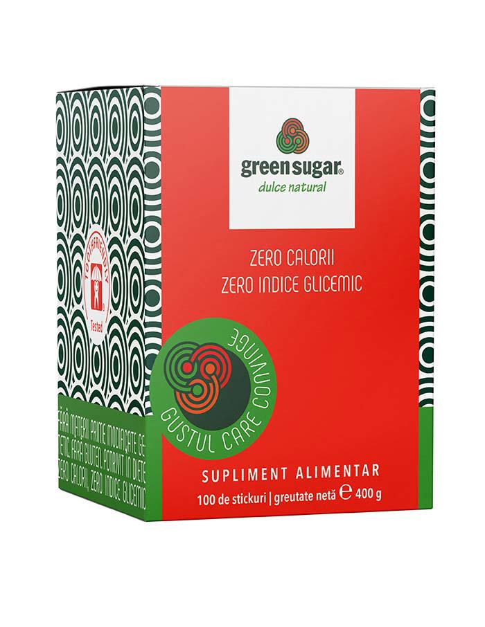 Indulcitor Natural Green Sugar 100 stickuri x 4 grame Laboratoarele Remedia