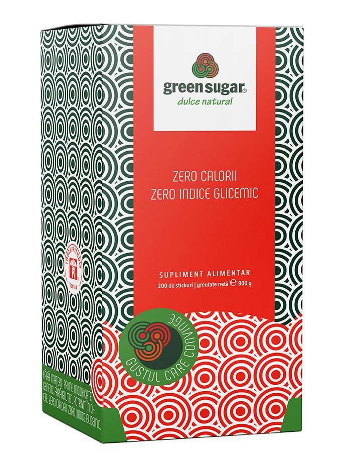 Indulcitor natural Green Sugar 200 stickuri x 4 grame Laboratoarele Remedia