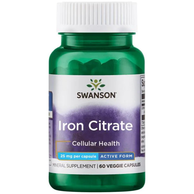 Iron Citrat - Citrat de Fier 25 miligrame 60 capsule Swanson