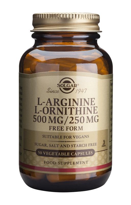 L-Arginine L-Ornithine 500/250mg Solgar 50cps