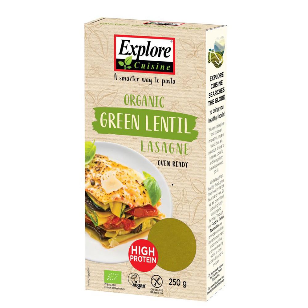 Lasagna din Linte Verde Fara Gluten Eco 250 grame Explore Cuisine