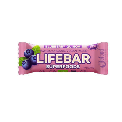 Lifebar Baton cu Afine si Quinoa Raw Bio Lifefood 47gr