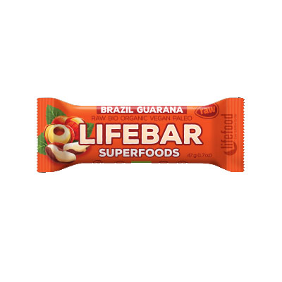 Lifebar Baton cu Nuci Braziliene si Guarana Raw Bio Lifefood 47gr