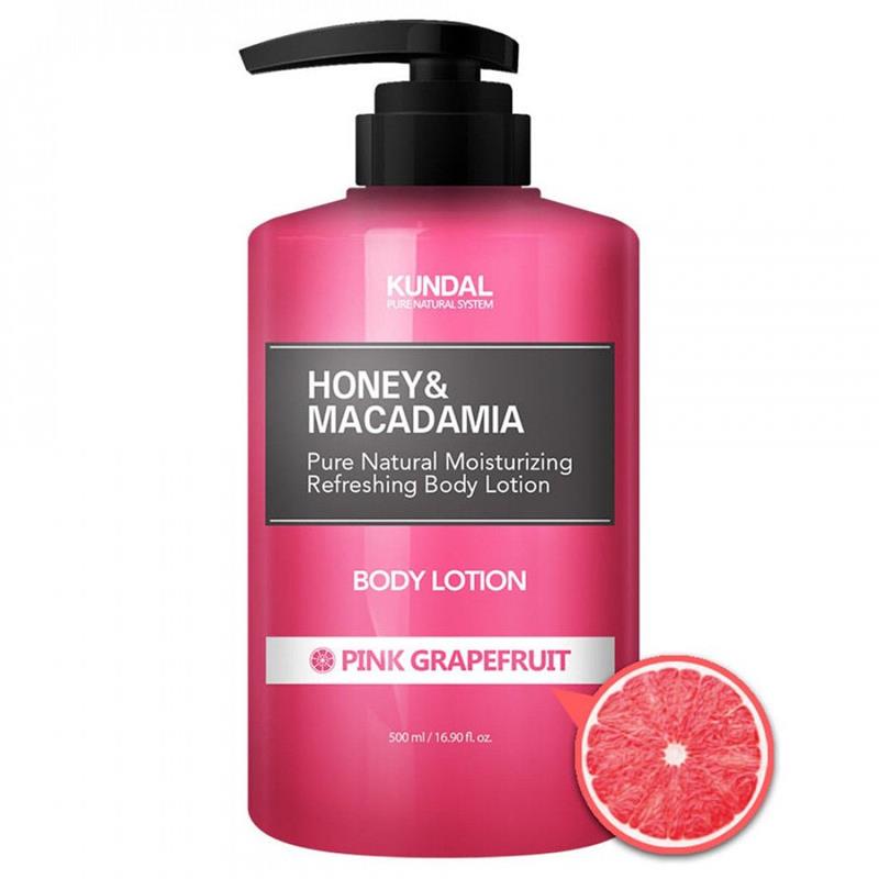 Lotiune de Corp Naturala Hidratanta cu Miere si Macadamia Pink Grapefruit 500 mililitri Kundal