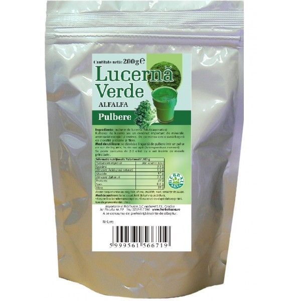 Lucerna Pulbere (Alfalfa) Herbavit 200gr