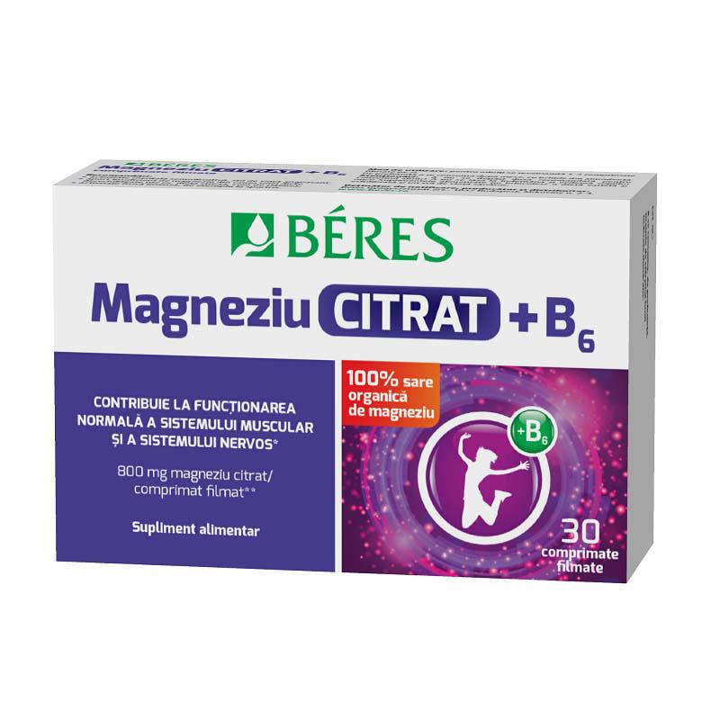 Magneziu Citrat + B6 30 comprimate filmate Beres