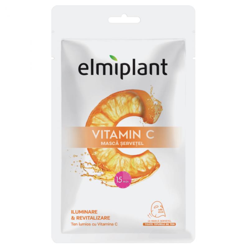 Masca Servetel Iluminare Revitalizare Vitamin C 20 mililitri Elmiplant