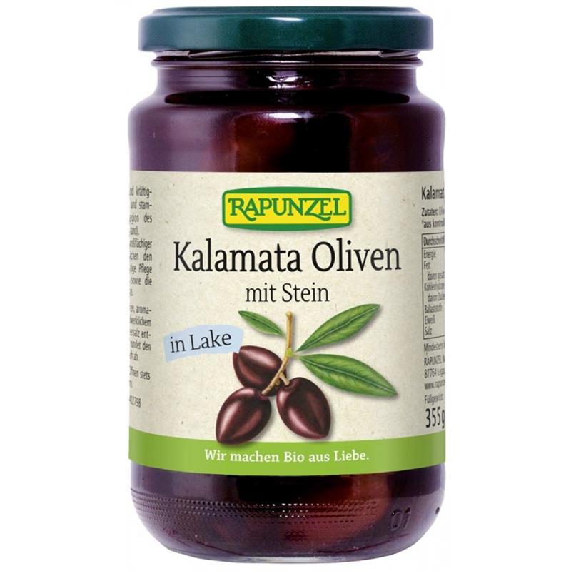 Masline Bio Kalamata Violet cu Samburi in Saramura Rapunzel 335gr