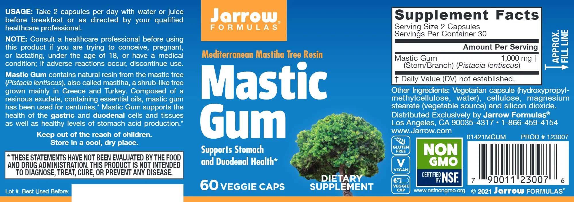 Mastic Gum (Guma de Mastic) 60 capsule Jarrow Formulas