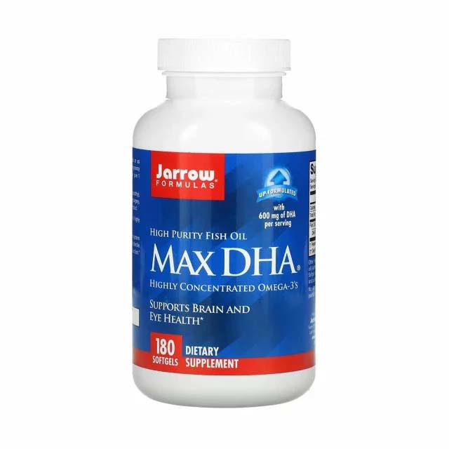 Max DHA Omega 3 Fish Oil 180 softgels Jarrow Formulas