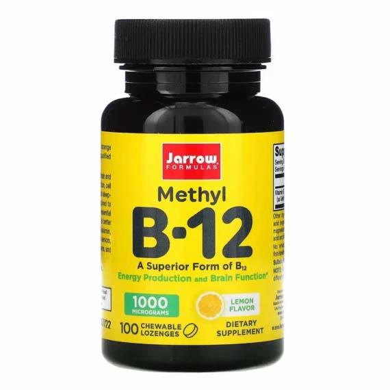 Methyl B-12 1000 micrograme Methylcobalamin 100 drajeuri Jarrow Formulas