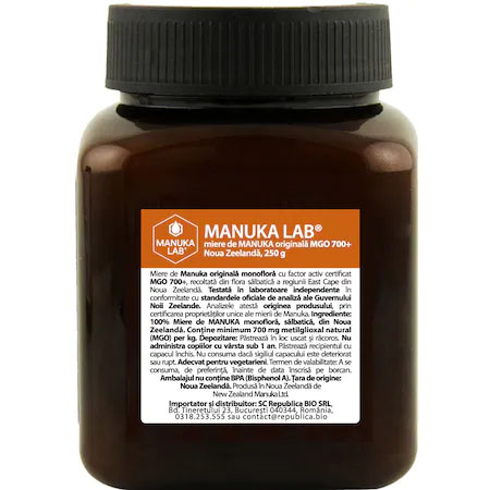 Miere de Manuka Naturala MGO 700+ 250 grame New Zealand