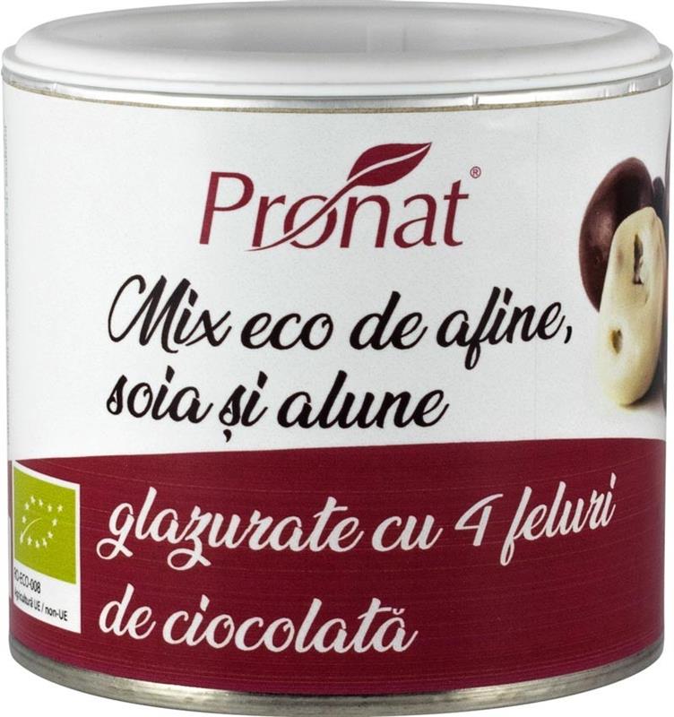Mix Bio de Afine Soia si Alune In 4 Feluri de Ciocolata Pronat 130gr