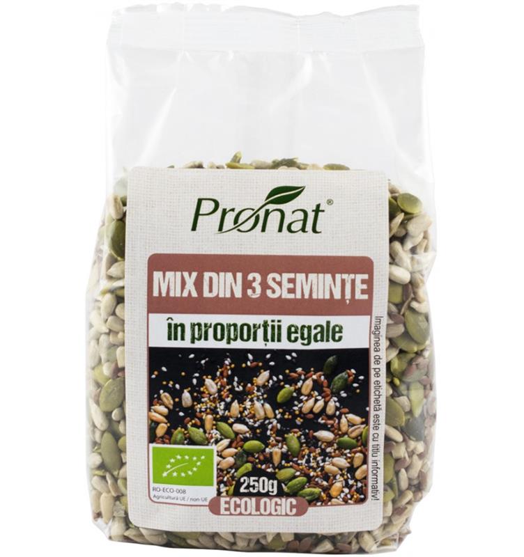 Mix din 3 Seminte In Proportii Egale Bio 250 grame Pronat