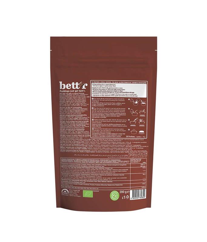 Mix pentru Budinca cu Ciocolata Bio 200 grame Bett'r