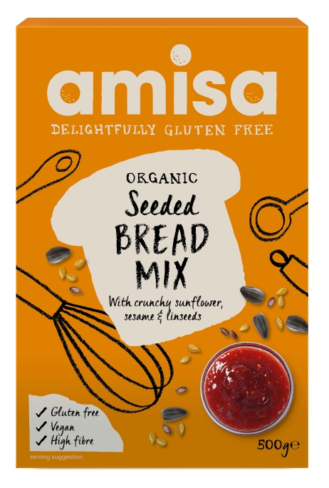Mix pentru Paine Fara Gluten cu Seminte Bio Amisa 500gr