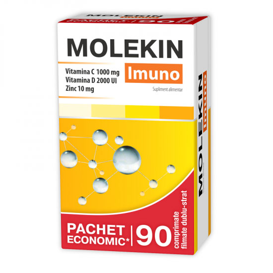 Molekin Imono Vitamina C 1000 miligrame + Vitamina D 2000UI + Zinc 10 miligrame 90 comprimate Zdrovit