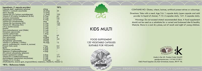 Multivitamine si Minerale pentru Copii Kid's Multi 120cps G&G