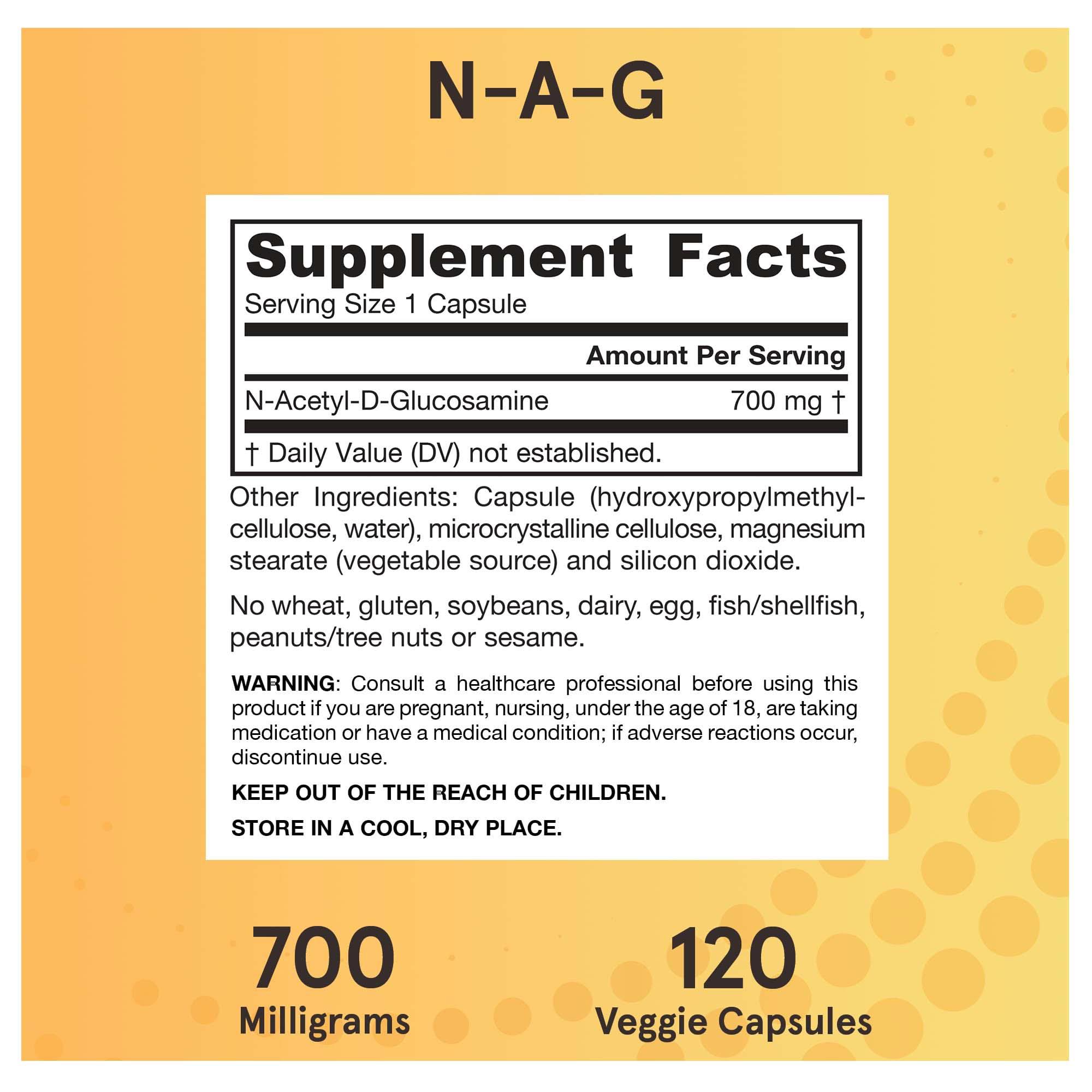 N-A-G 700 miligrame N-Acetyl-D-Glucosamine NAG 120 capsule Jarrow Formulas