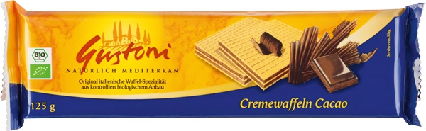 Napolitane Bio cu Crema de Cacao Gustoni 125gr