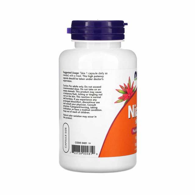 Niacin Vitamina B3 500 miligrame 100 capsule Now Foods