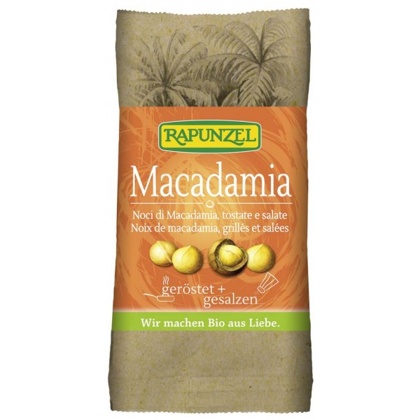 Nuci Macadamia Prajite si Sarate Bio 50gr Rapunzel