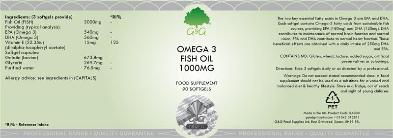 Omega 3 Fish Oil 1000mg 90cps G&G