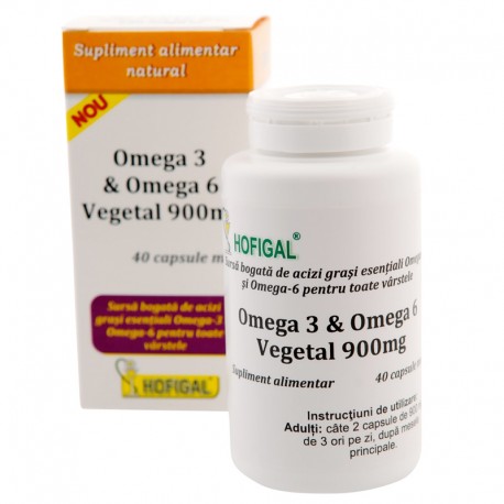 Omega 3 si Omega 6 Vegetal 900mg Hofigal 40cps